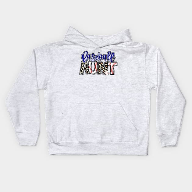 Baseball Aunt Leopard - Baseball Aunt Kids Hoodie by Wonder man 